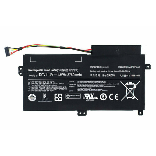 Аккумулятор AA-PBVN3AB Premium для Samsung NP370R5E, NP450R5E, NP470R5E, NP510R5E / 11,4V 3780mAh 43Wh аккумулятор для ноутбука samsung np370r5e s0ase