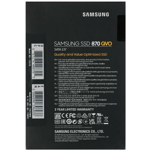 Твердотельный накопитель Samsung 870 QVO 1 ТБ SATA MZ-77Q1T0BW - фотография № 19