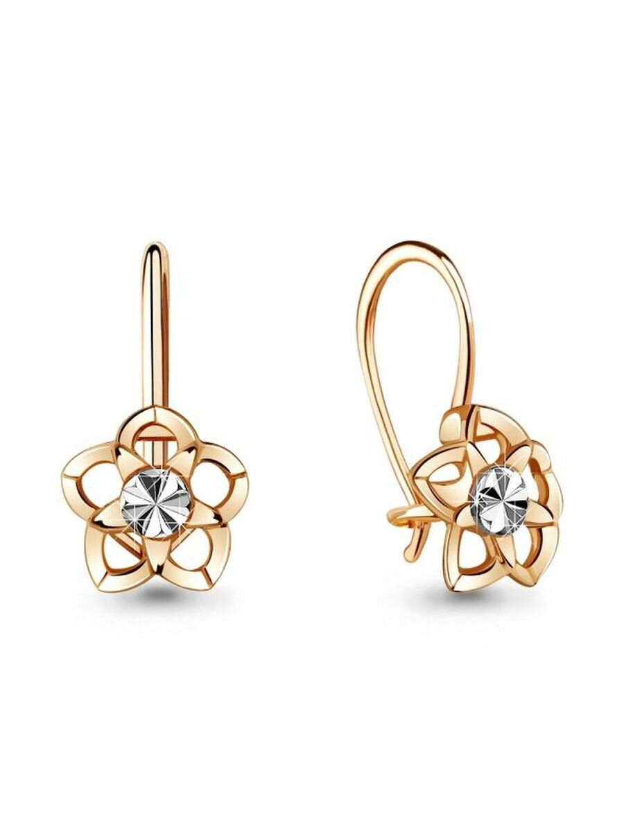 Серьги GOLD CENTER, красное золото, 375 проба