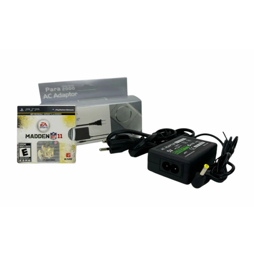 фото Блок питания для psp 1000/2000/3000, зарядное устройство для psp и диск с игрой madden nfl 11 dexgame