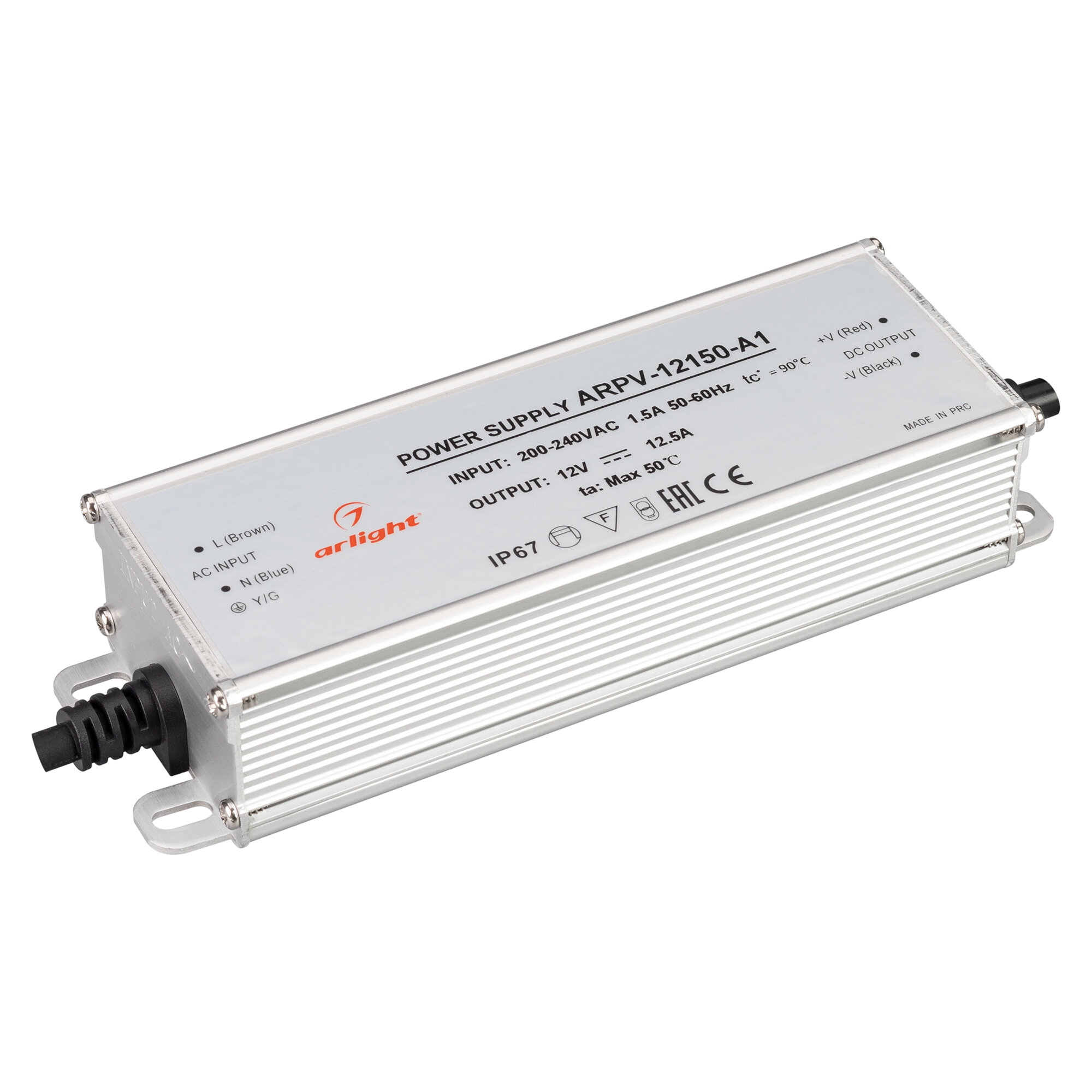 034206 Блок питания ARPV-12150-A1 (12V 12.5A 150W) (Arlight IP67 Металл)