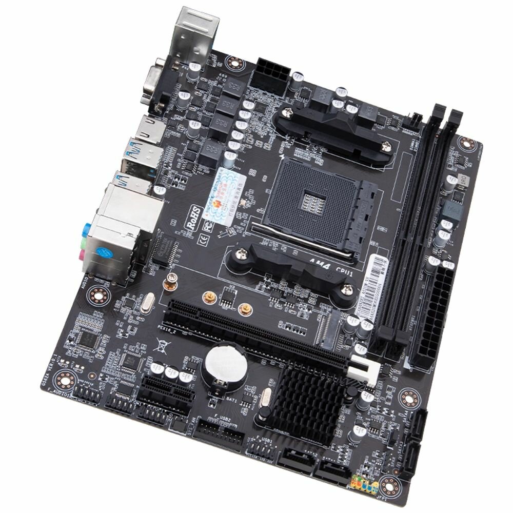 Материнская плата HUANANZHI A520M-VH, SocketAM4, AMD A520, 2xDDR4, PCI-Ex16, 5.1-ch, GLAN, 4 USB 3.0, VGA, HDMI, mATX, Retail