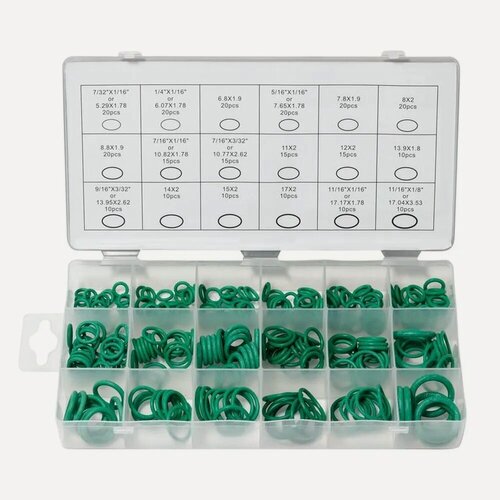 Изображение товара Набор колец уплотнительных, маслостойких 5,29-17,17мм/набор резиновых колец 270 пр / кольцо резиновое уплотнительное