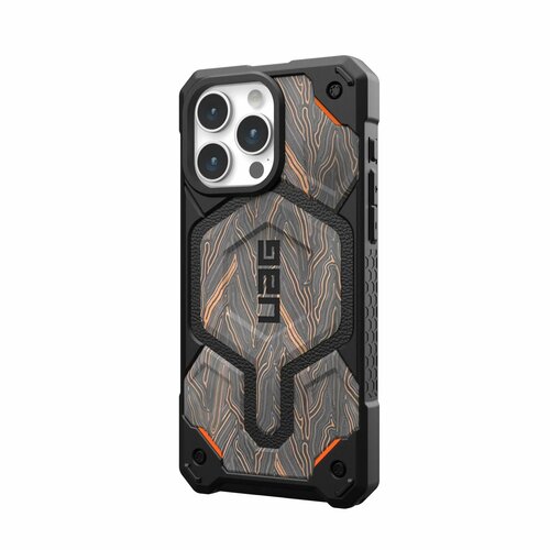 Чехол с поддержкой MAGSAFE Uag Monarch Pro для iPhone 15 Pro MAX 6.7", лимитированная серия G-10 (стеклотекстолит) черный, оранжевый, серый
