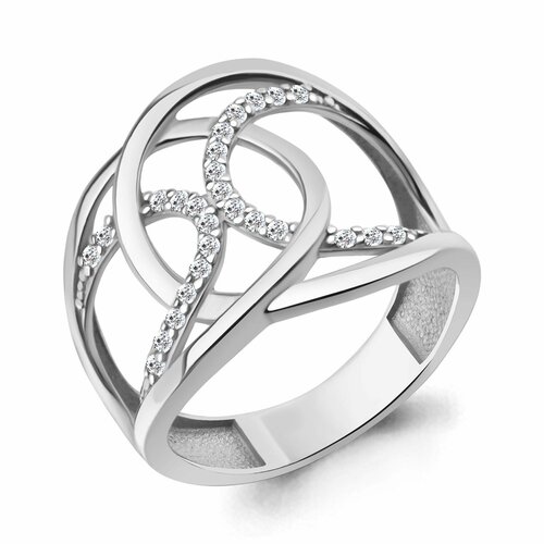 Кольцо Diamant online, серебро, 925 проба, фианит, размер 18.5, прозрачный