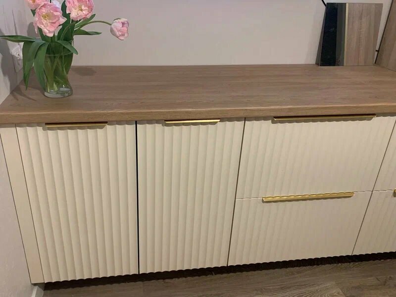 Фурнитура Для Мебели Ручка-профиль 1 шт 300 мм (30см) золото мебельная торцевая скрытого монтажа накладная матовая для шкафа