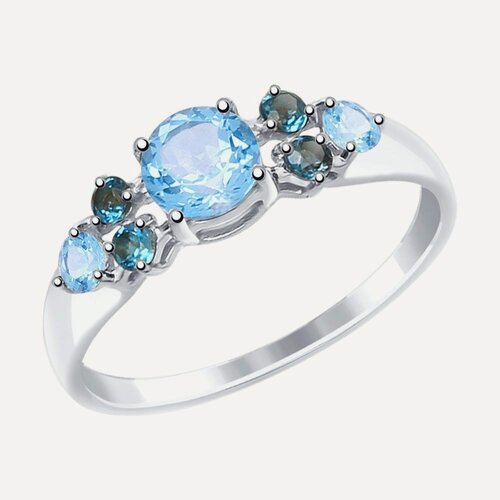 Изображение товара Кольцо, белое золото, 585 проба, топаз, Лондон топаз