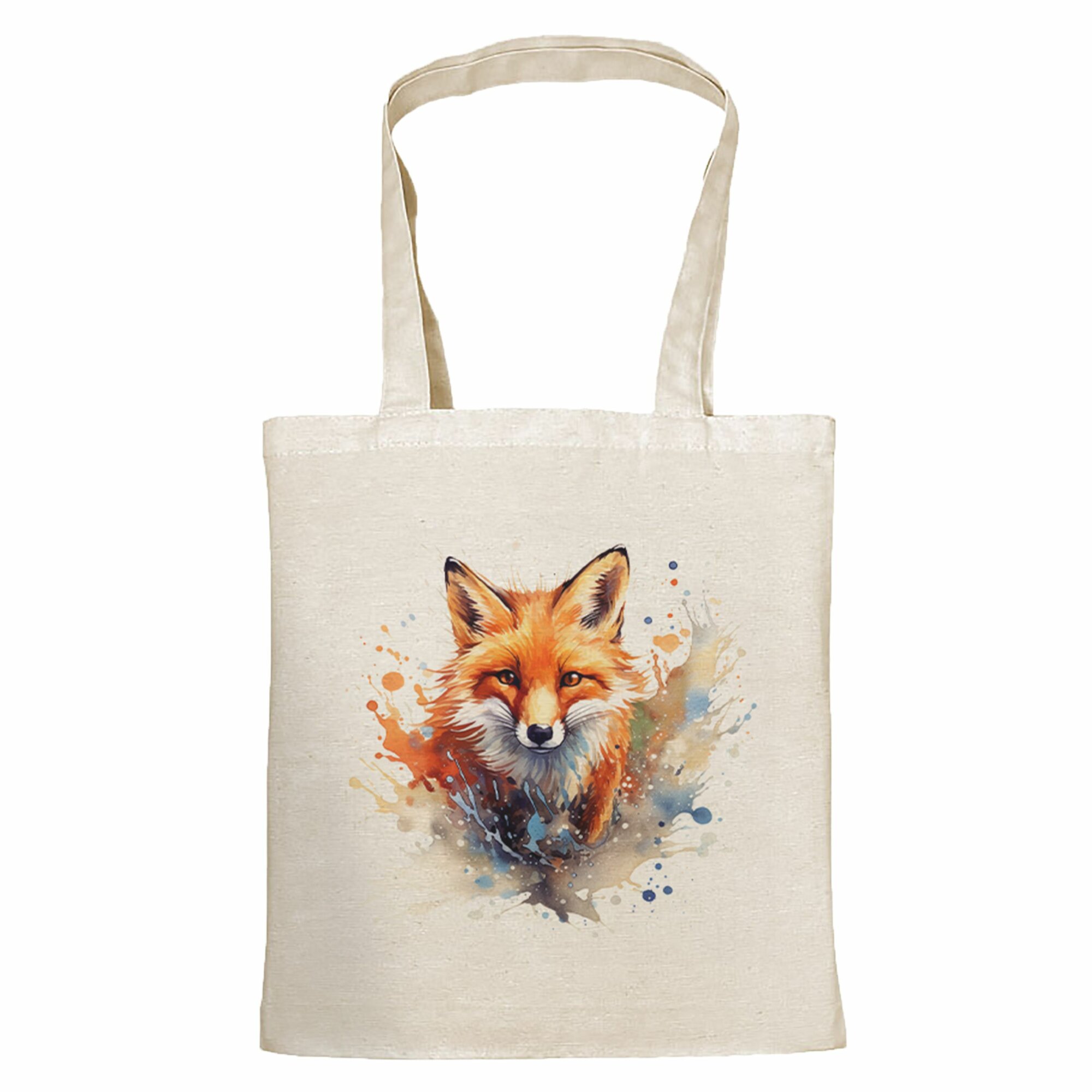 Сумка шоппер Gerasim шоппер с принтом "Хитрая лисица", шопер авоська холщовая с рисунком в подарок, mustard — фото 1