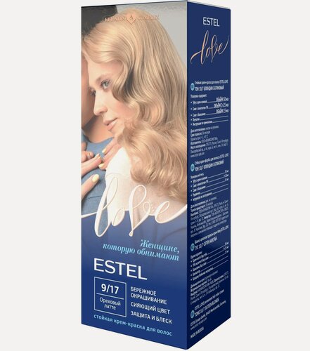 Изображение товара ESTEL Стойкая крем-краска LOVE для закрашивания седины, тон 9/17 Ореховый латте, 115 мл