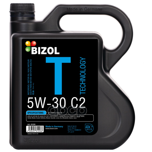 Масло Моторное 5w30 Bizol 4л Нс-Синтетика Technology C2 Api Sn/Cf (Азия) BIZOL арт. 81226