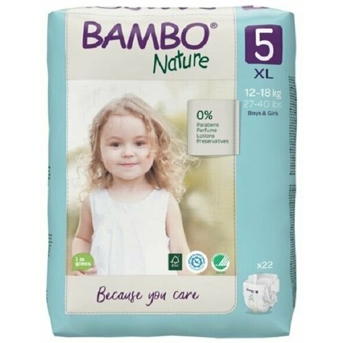 Экоподгузники Bambo Nature 5 1218 кг 22 шт