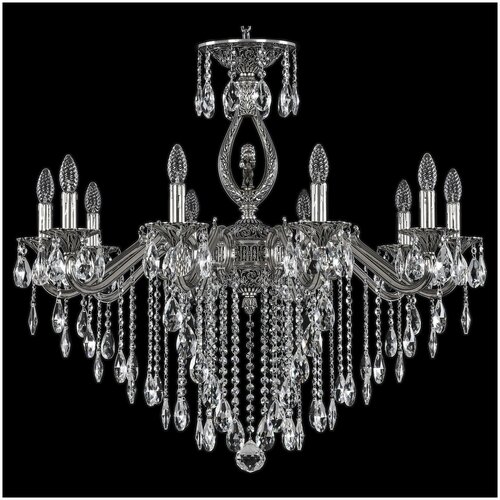 Люстра Bohemia Ivele Crystal 7202 72402/10/300 B NB FL3M, E14, 400 Вт, кол-во ламп: 10 шт., цвет: никель