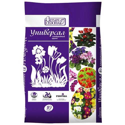 Грунт Четыре сезона Универсал, 10 л, 3.5 кг плодородный четыре сезона грунт для растений универсал 10л