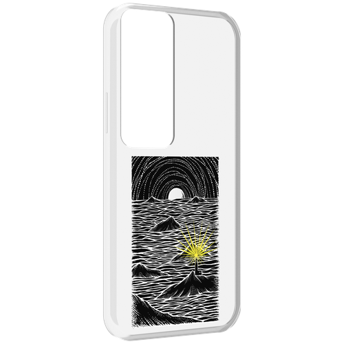 Чехол MyPads маяк в черно белом море для Tecno Pova Neo 2 задняя-панель-накладка-бампер