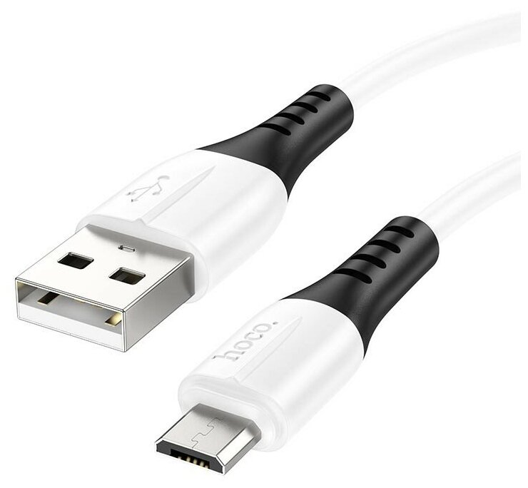 HOCO кабели HC-68568 X82 USB кабель Micro 1m 2,4A Силикон White