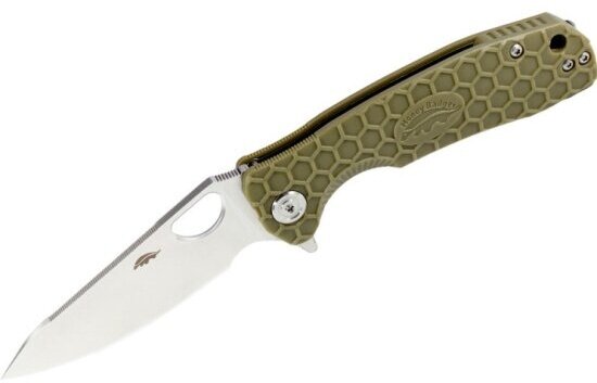 Нож складной Honey Badger Leaf D2 L (HB1382) с зелёной рукоятью