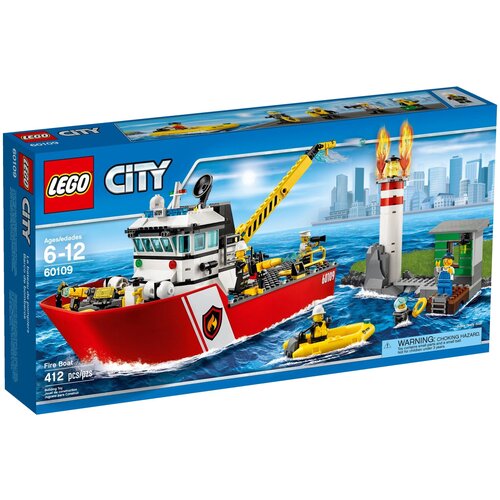 LEGO City 60109 Пожарный катер, 412 дет. lego city пожарный катер