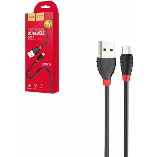 Кабель USB HOCO X27 Excellent, USB - MicroUSB, 2.4А, 1.2 м