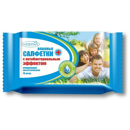 Vestar Влажные салфетки для всей семьи с антибактериальным эффектом 70 шт 808₽