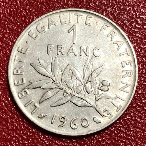 Монета Франция 1 франк 1960 год #2-7 монета франция 1 франк 1945 год 2 2