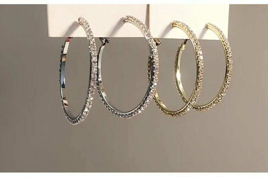 Комплект серег Azimut C.O. Jewelry AND Accessories, циркон, золотистый — фото 1