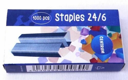 Скобы металлические к степлеру N24/6 1000штук*10 упаковок (картонная упаковка) (7957)