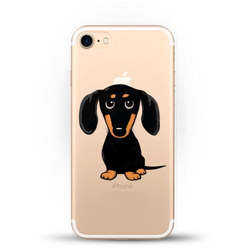 фото Силиконовый чехол черная такса на apple iphone 7 andy & paul