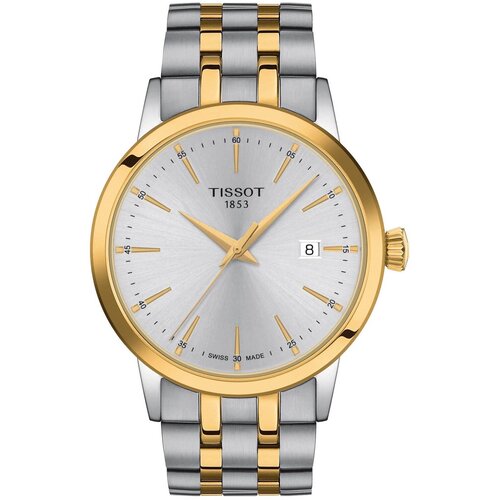 Наручные часы TISSOT Швейцарские мужские часы Tissot Classic Dream T129.410.22.031.00 (T1294102203100), серебряный, золотой