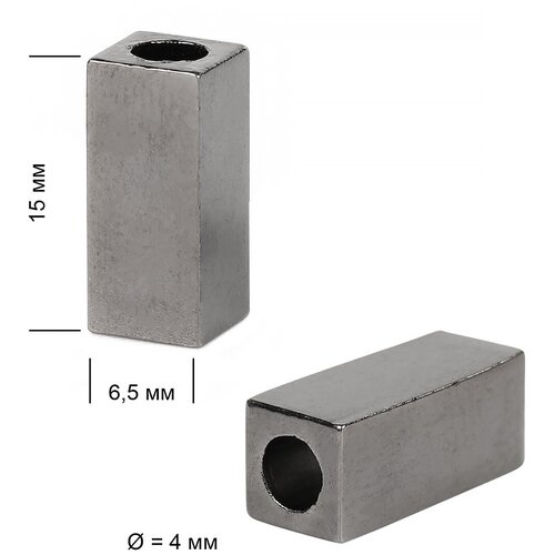 Наконечник для шнура металл TBY OR.0305-5376 (15х6,5мм, отв.4мм) цв. никель черный уп. 100шт наконечник для шнура пластик арт 27106н ø 4мм цв василек уп 100шт