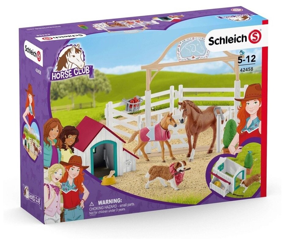 Schleich Игровой набор "Лошади для гостей Ханны с собакой Руби" - фото №8