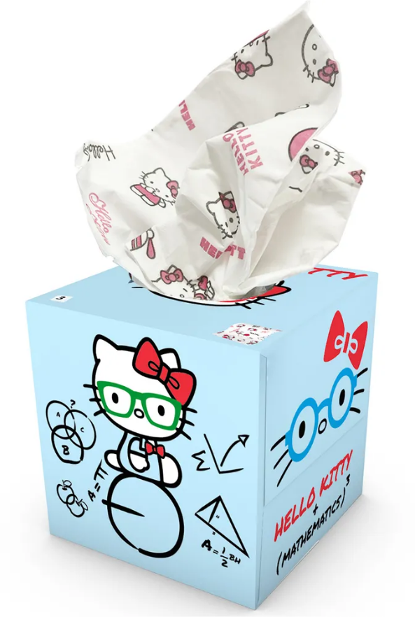 Салфетки бумажные выдергушки World Cart "Hello Kitty" с рисунком 3-х слойные, 56 шт HLK-FC-01/голубая
