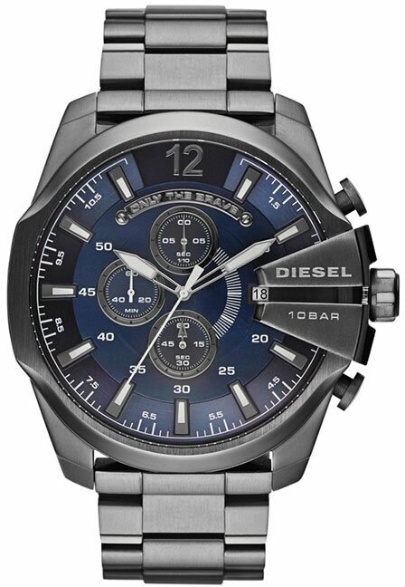 Наручные часы DIESEL Mega Chief DZ4329, серый, синий — купить в интернет-магазине по низкой цене на Яндекс Маркете