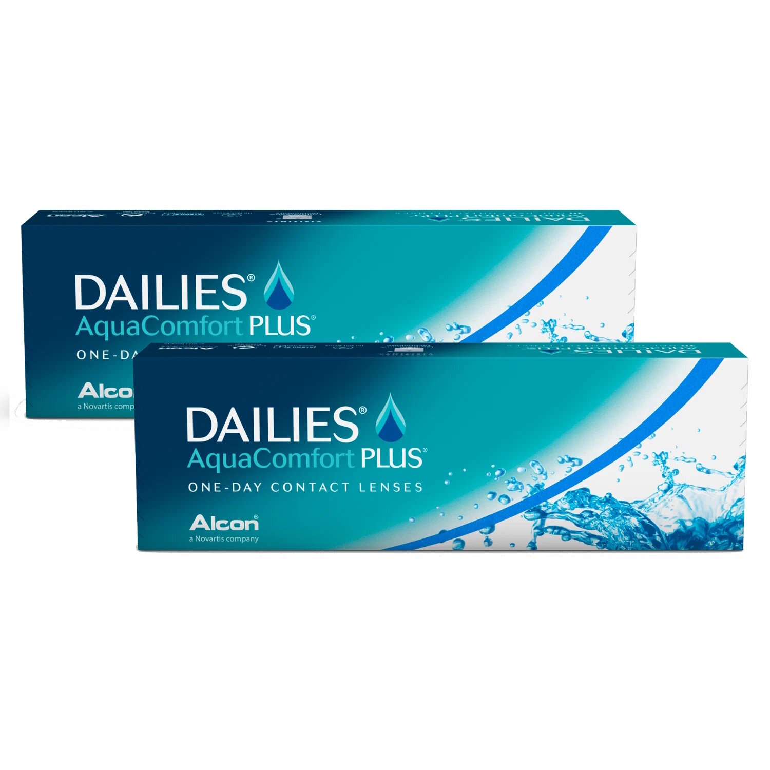 Контактные линзы Alcon Dailies AquaComfort Plus (2/30), 30 шт., R 8,7, D -2,25, 2 уп.