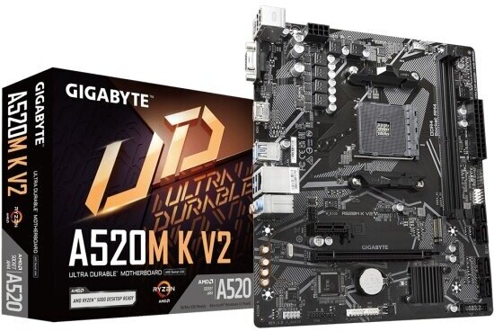 Материнская плата Gigabyte A520M K V2 (AM4, mATX)