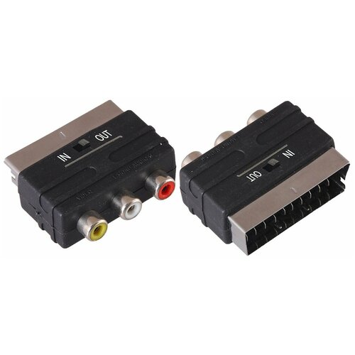 Переходник SCART-3RCA ( вход-выход) с переключателем переходник 3rca g scart с переключателем