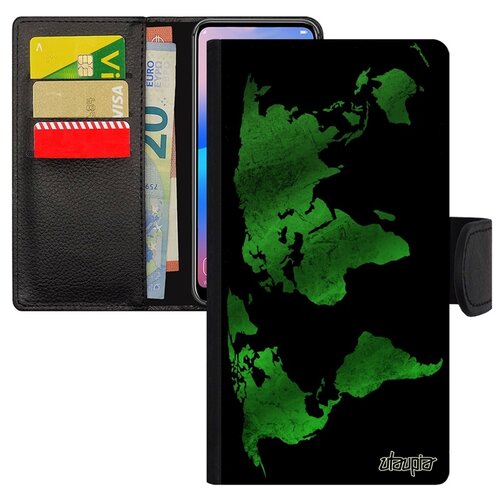 фото Чехол книжка на мобильный xiaomi mi 8, "карта мира" глобус планета utaupia