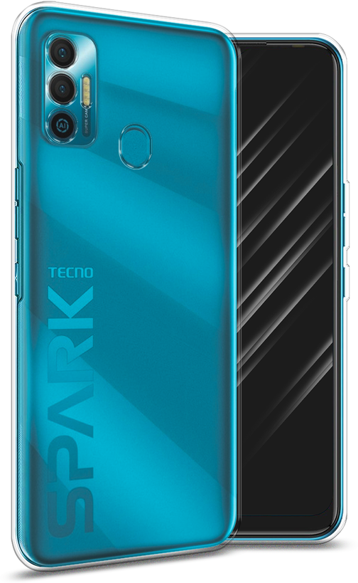 Силиконовый чехол на Tecno Spark 7 / Техно Спарк 7, прозрачный