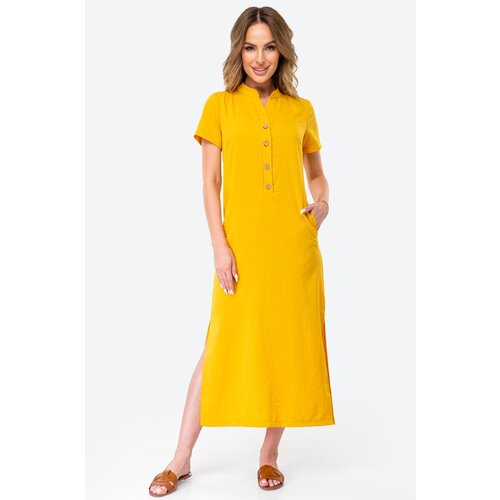Платье HappyFox, размер 52, желтый платье женское mist льняное р 44 бежевый
