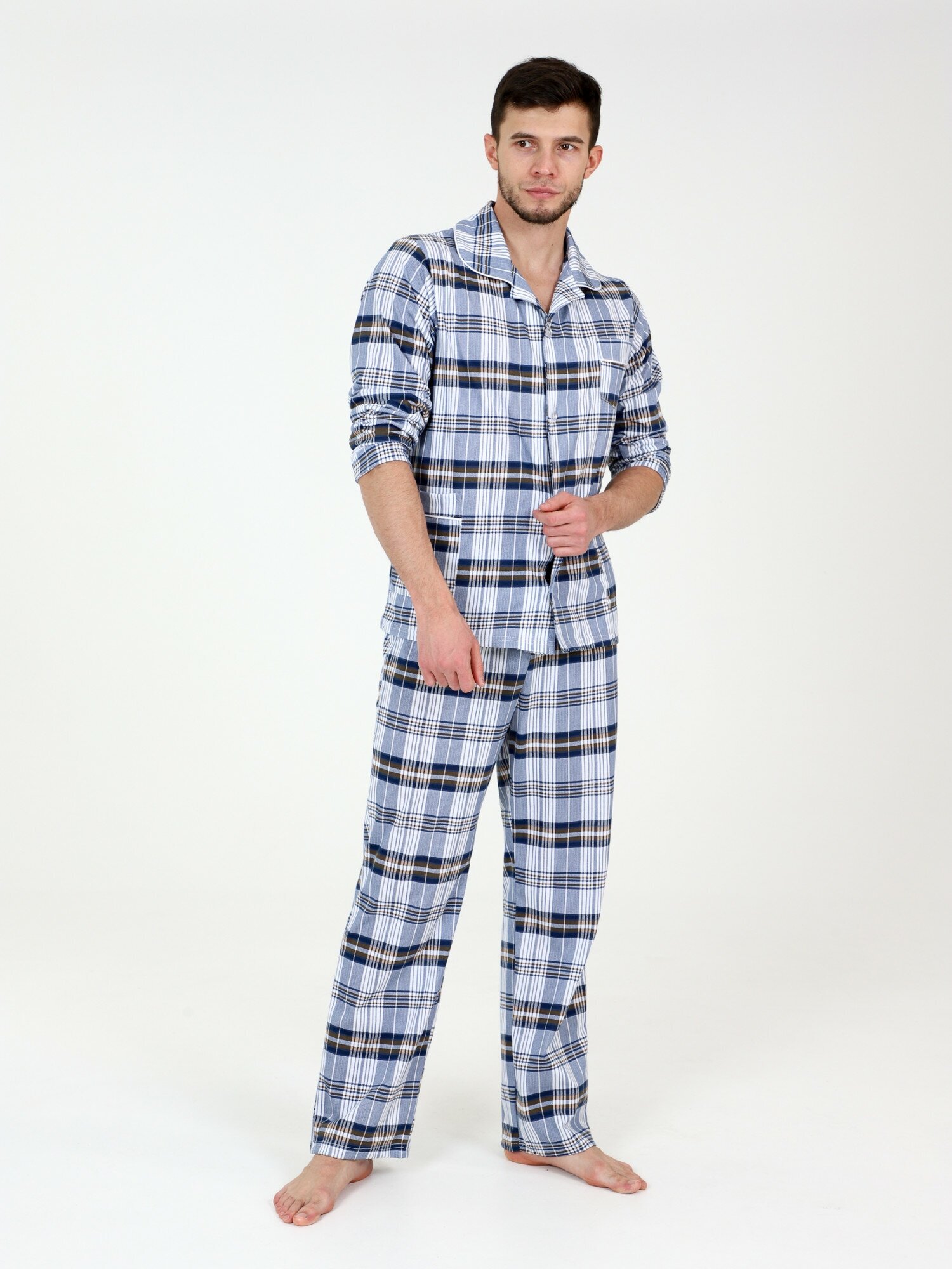Пижама мужская (синий) 50 размер