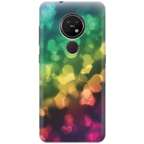 фото Re:paчехол - накладка artcolor для nokia 6.2 / 7.2 с принтом "сердечки"