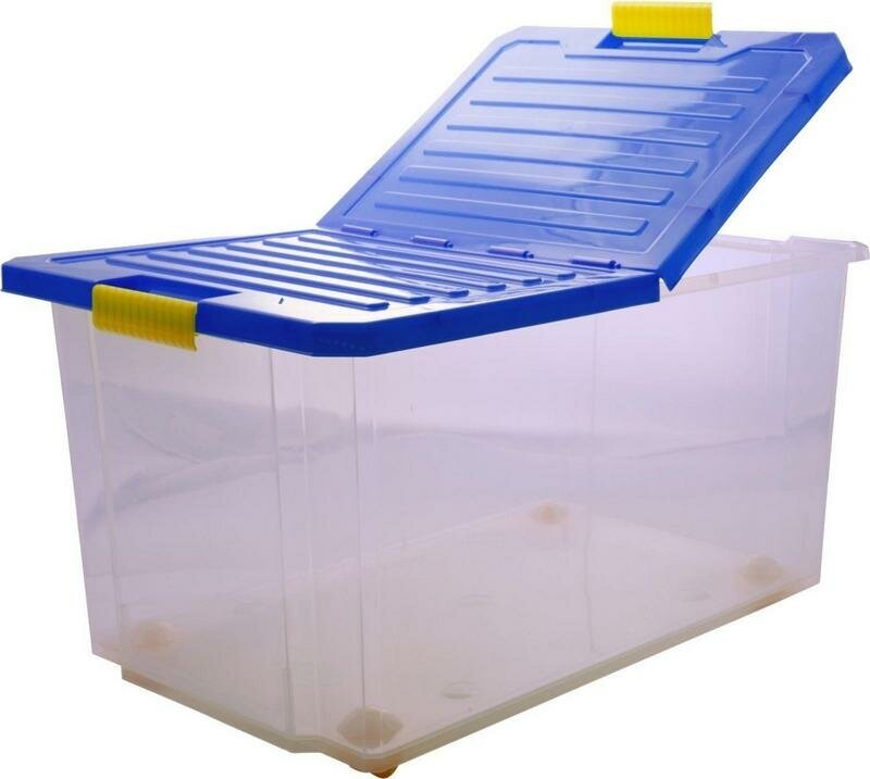 Ящик для хранения BranQ "Unibox" на роликах (синий лего, со складной крышкой), 57 л BQ2566НЛЕГО
