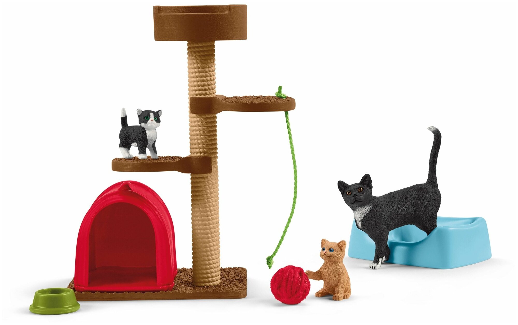 Набор Schleich Игровой комплекс с кошкой и котятами, 42501