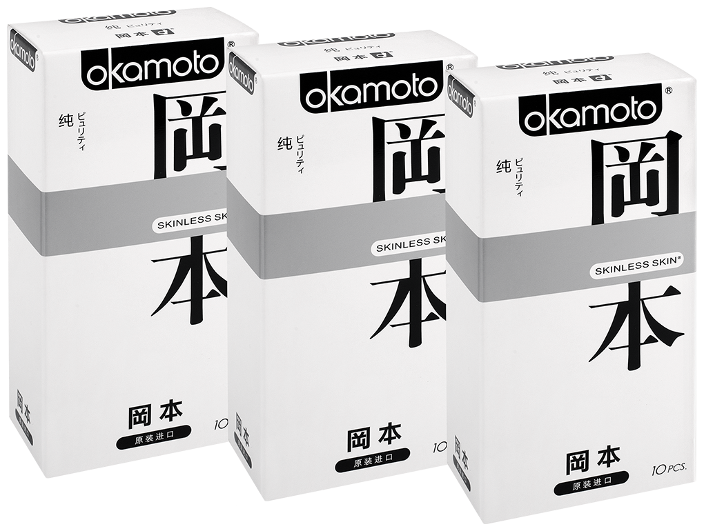 Презервативы Okamoto Skinless Skin Purity, 3 уп. по 10 шт.