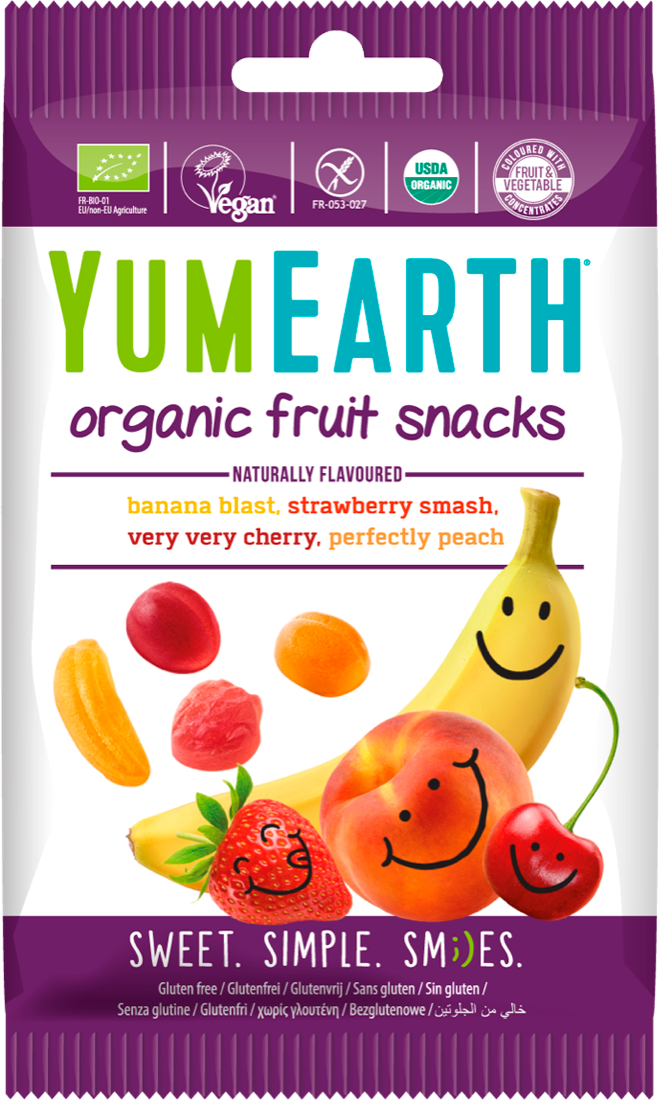 Органический Мармелад YumEarth Organic Fruit Snacks, жевательный, без глютена и без аллергенов, только натуральные ингредиенты, веган, Ассорти