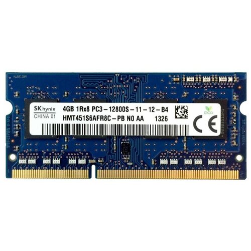 Оперативная память Hynix 4 ГБ DDR3 1600 МГц SODIMM CL11 HMT451S6AFR8C-PB 238800₽