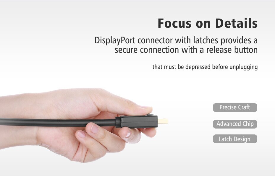 Кабель интерфейсный UGREEN 10204 DP(M)/HDMI(M), 5м, черный - фото №6