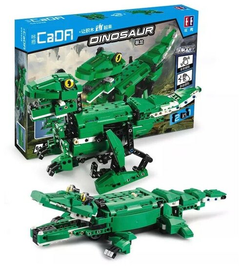 Конструктор Double Eagle CaDA Just Move It C51035W Dinosaur-Crocodile, 450 дет.