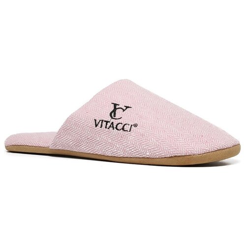 фото Тапочки vitacci, текстиль, размер 38/39, розовый