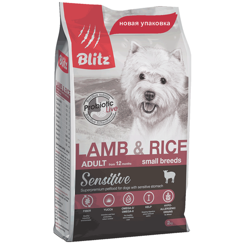 Blitz Adult Mini Lamb & Rice сухой корм для собак мелких и миниатюрных пород с ягненком и рисом 500 гр