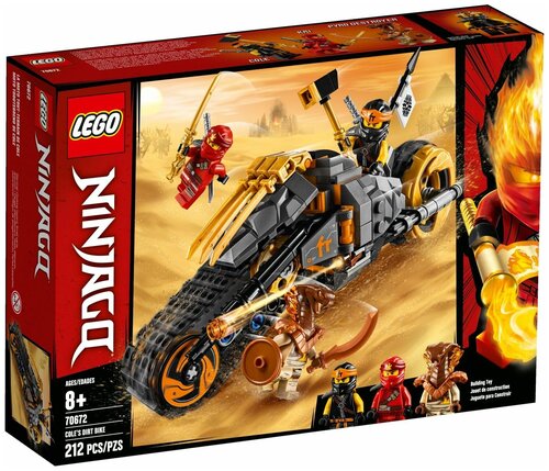 Конструктор LEGO Ninjago 70672 Раллийный мотоцикл Коула, 212 дет.